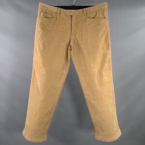 TS (S)  XL Beige Corduroy Cotton Blend Tapered Cuffed Button Fly Casual Pants
